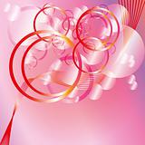 Pink circles background in glamour style