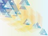 Abstract blue yellow triangles background