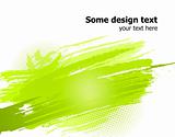 Green abstract paint splashes background. Vector