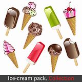 Ice cream pack. Collection