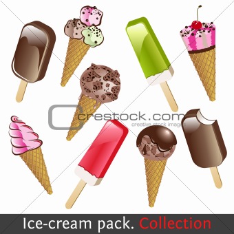 Ice cream pack. Collection