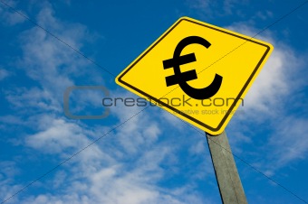 Euro on road sign.