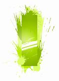 Green abstract paint splashes font. Letter I