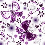 Repeating floral white-violet pattern