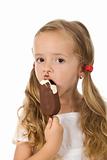 Little girl eating ice cream