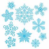 Vector set of snowflakes