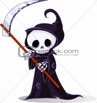 Cartoon grim reaper  