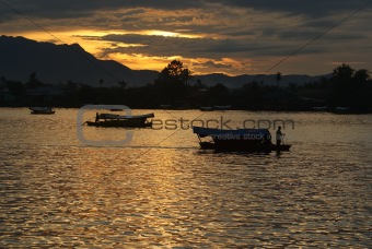 sunset at sarawak river