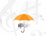 abstract rain of music notes