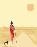 masai with dog