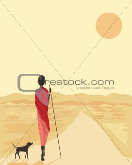 masai with dog