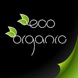 eco and organic vector signs on black background