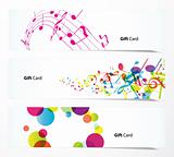 Set of gift cards or banners.