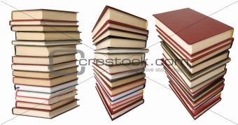 Stack of books isolated on the white 