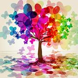 Abstract colorful Tree. Vector. 