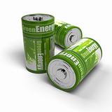 renewable energies concept - green and eco friendly batteries
