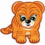 Vector Little tiger - one of the symbols of the Chinese horoscope.