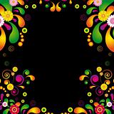 Flower frame for the poster of Hawaiian night party.