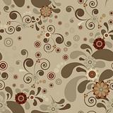 Seamless vector background, wallpaper, floral ornament with leav