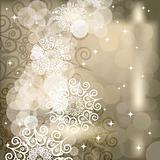 EPS Abstract snowflake  background of holiday lights