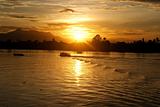 sunset at sarawak river