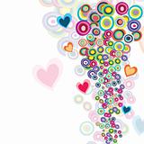 Abstract background with circles and hearts