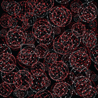 Abstract balls on black background