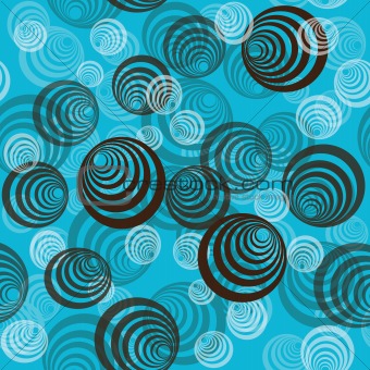 Abstract pattern  with circles on blue background