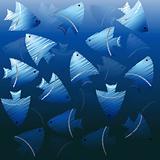 Background with blue fishes