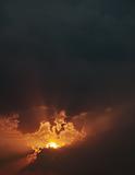 Fiery sunset - vertical composition