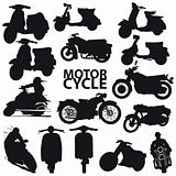 set of motorcycle vector