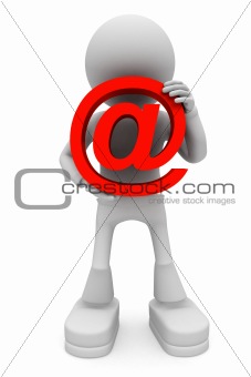 Persons with email symbol in hand
