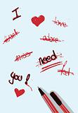 Love valentine writing poster card