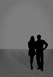 Silhouette of couple - man and woman