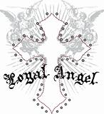 royal angel with cross emblem