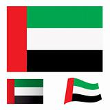 United arab emirates flag set