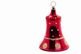red christmas ornament in bell shape