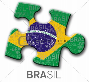 Piece of puzzle with the brazilian flag