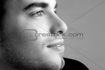 handsome profile portrait young man face