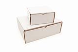 Stack of Blank White Carboard Boxes Isolated on a White Background.