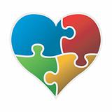 colorful puzzle heart vector