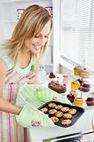 Charming woman baking in the kitchen