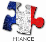 Piece of puzzle with the french flag