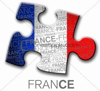 Piece of puzzle with the french flag