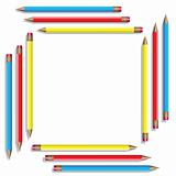 Sixteen color pencils. Vector illustration