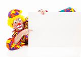 Reclining Clown With Sign