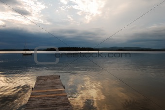 wolfeboro dock at sunset