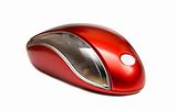 Red computer mouse isolated