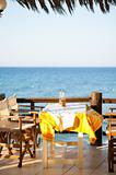 Outdoor restaurant table in Greece