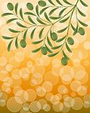 Floral background with an olive branch